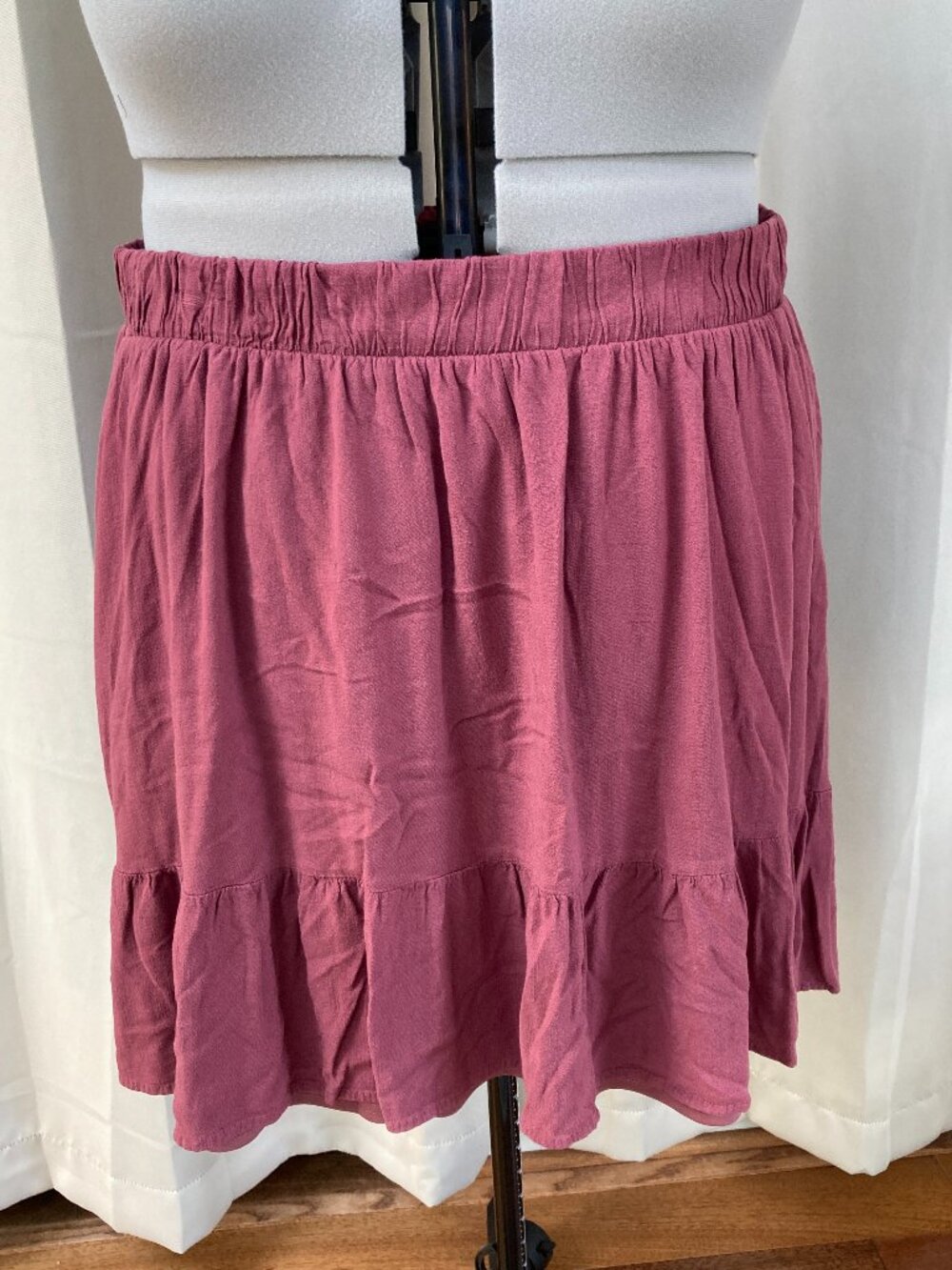 Torrid Dusty Rose Pink 4 Ruffle Hem Skirt